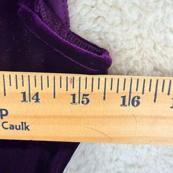 Jona Michelle Kids Purple Velvet Dress Size 10 Glitter Mesh Lace Bow Holiday - Picture 11 of 14